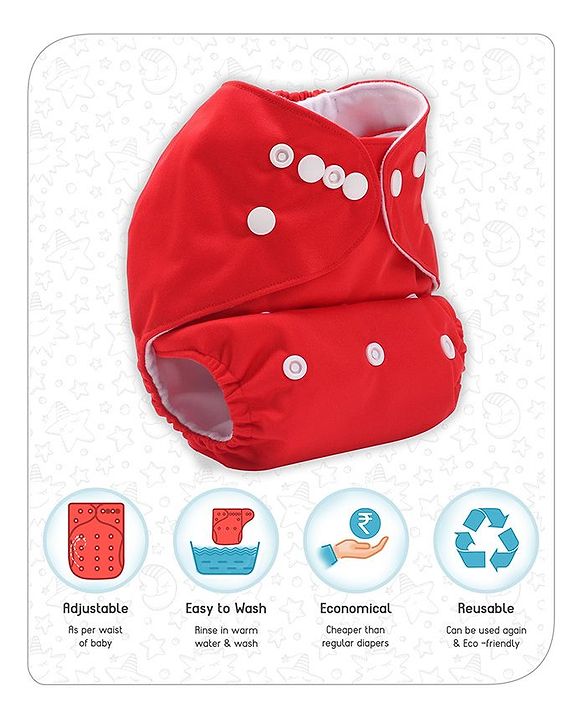 Babyhug Free Size Reusable Cloth Diaper With Insert - Green