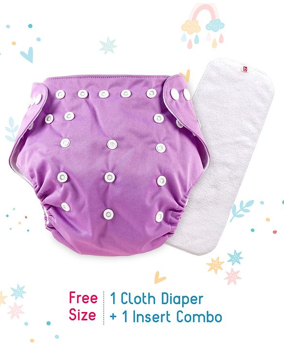 Babyhug Free Size Reusable Cloth Diaper With Insert - Green