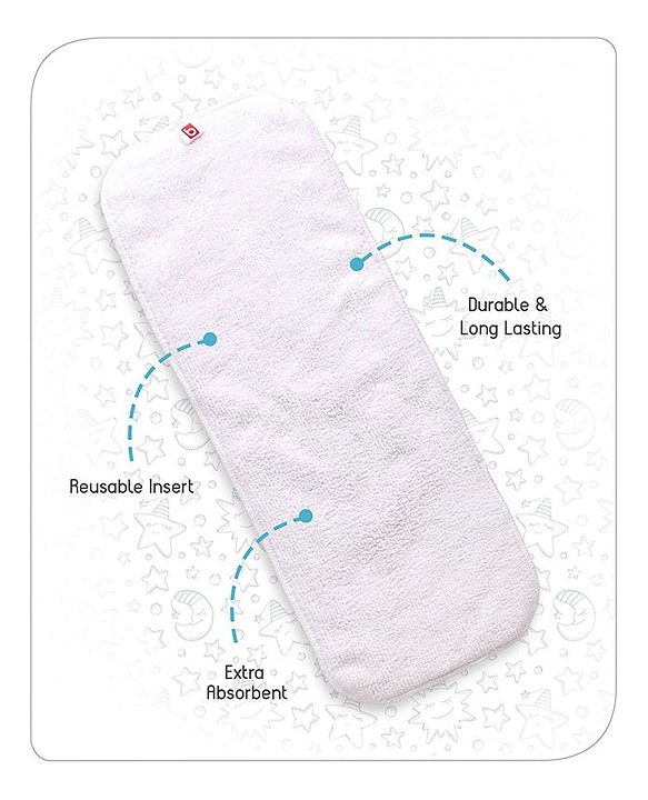 Babyhug Free Size Reusable Cloth Diaper With Insert Monster Print - Blue (Packaging May Vary)