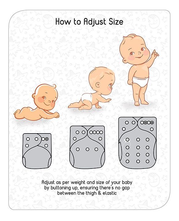 Babyhug Free Size Reusable Cloth Diaper With Insert - White (Packaging May Vary)