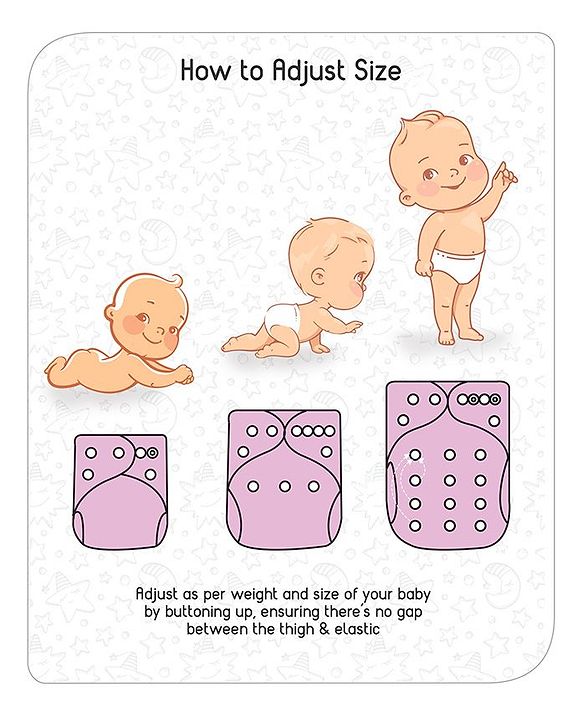 Babyhug Free Size Reusable Cloth Diaper With Insert - White (Packaging May Vary)