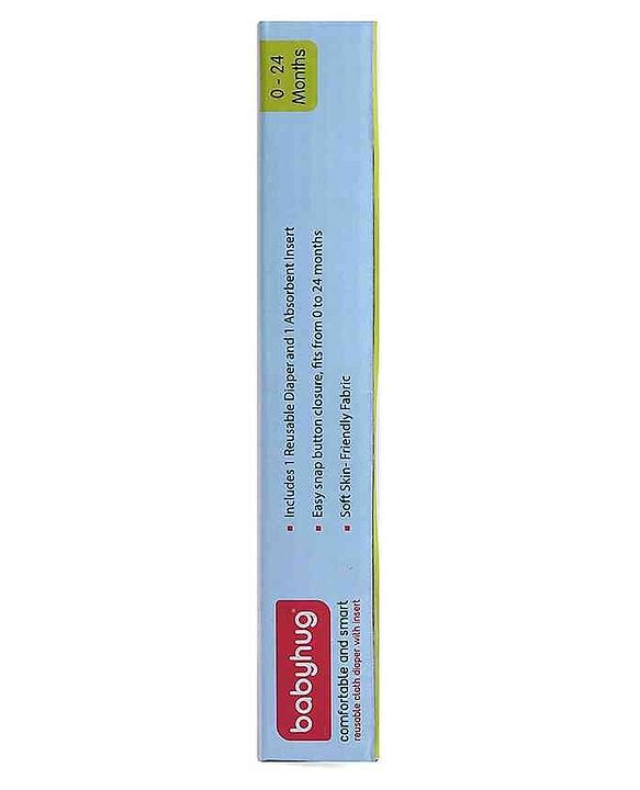 Babyhug Free Size Reusable Cloth Diaper With Insert - White (Packaging May Vary)