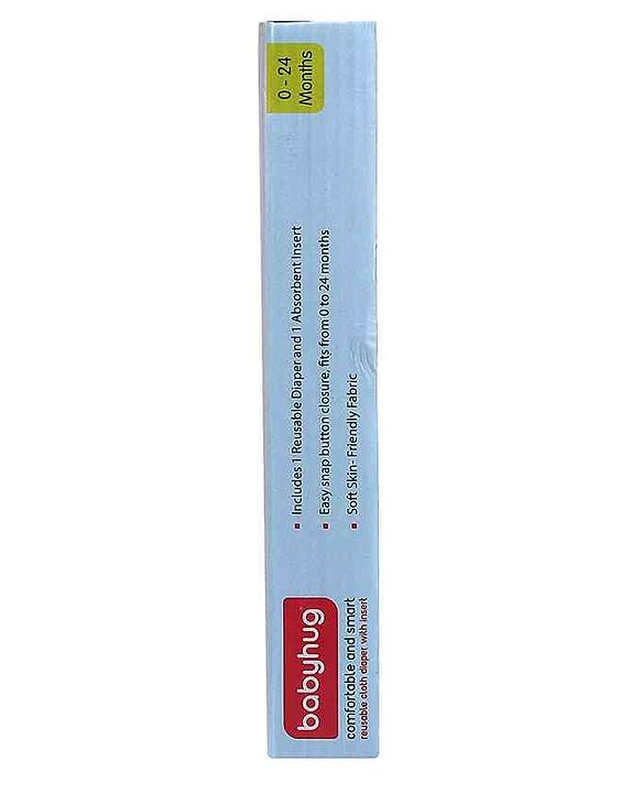 Babyhug Free Size Reusable Cloth Diaper With Insert - White (Packaging May Vary)