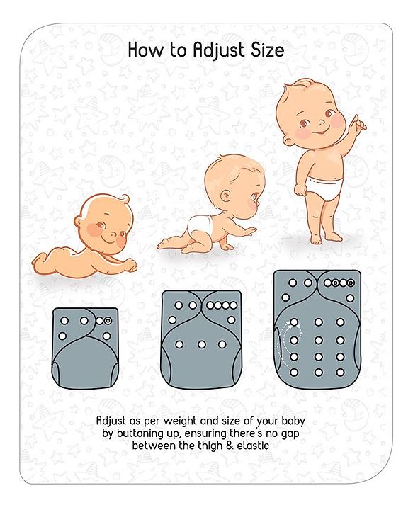 Babyhug Free Size Reusable Cloth Diaper With Insert - White (Packaging May Vary)