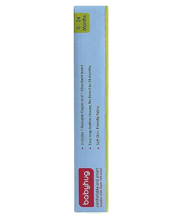 Babyhug Free Size Reusable Cloth Diaper With Insert - White (Packaging May Vary)