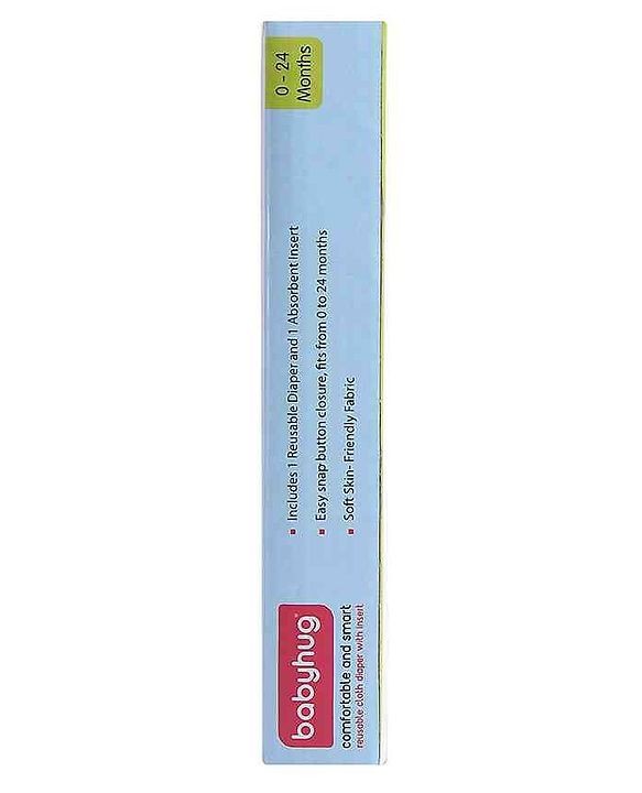 Babyhug Free Size Reusable Cloth Diaper With Insert - White (Packaging May Vary)