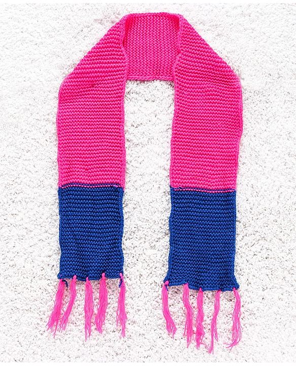 Babyhug Woolen Cap Gloves & Muffler Set Heart Motif - Fuchsia Blue