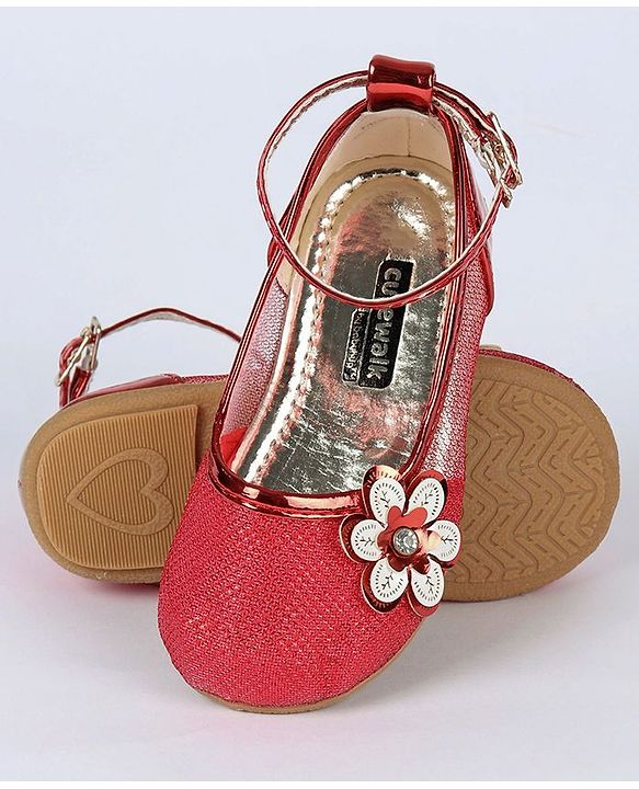 Cute Walk by Babyhug Floral Motif Bellies - Red