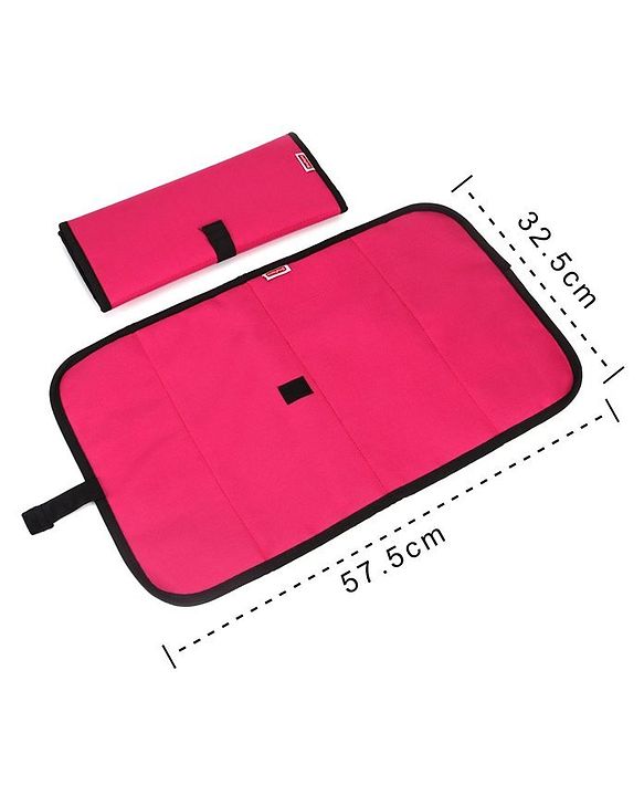 Babyhug Diaper Changing Mat Pack of 2 - Pink Grey - 57.5 x 32.5 cm Pink