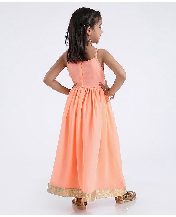 Babyhug Singlet Full Length Gown - Peach