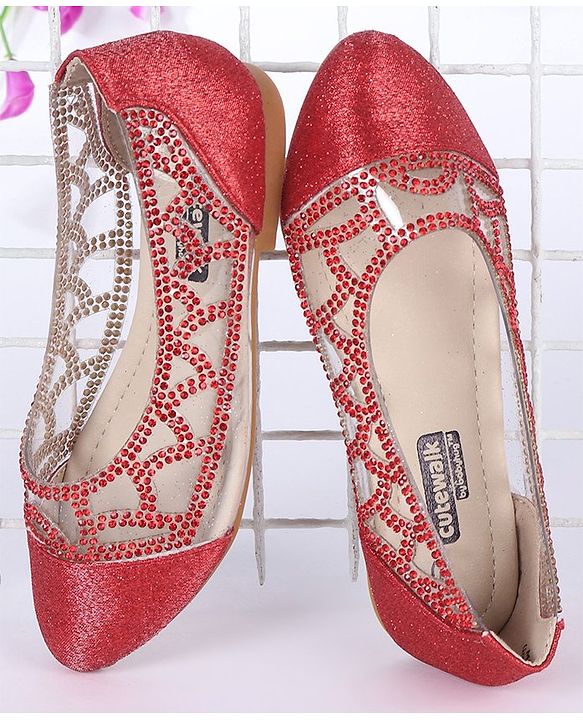 Cute Walk by Babyhug Bellies Glitter Pattern - Red