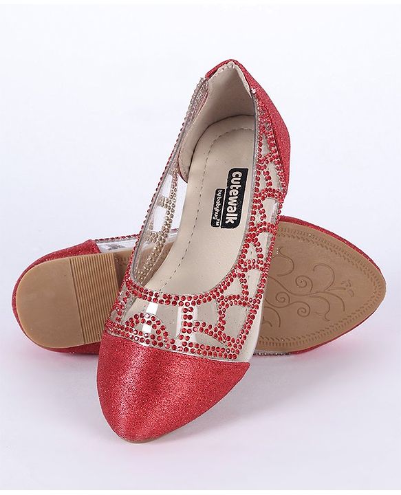Cute Walk by Babyhug Bellies Glitter Pattern - Red