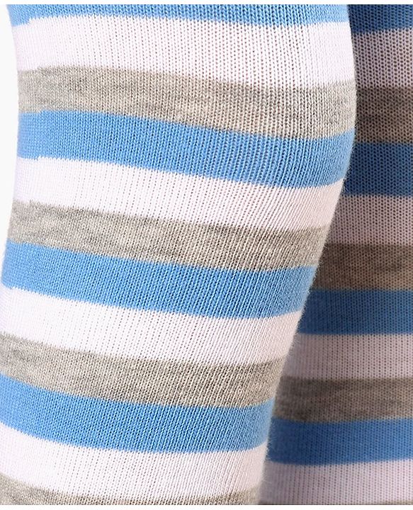 Cute Walk by Babyhug Antibacterial Footed Tights Stockings Stripes Design - Grey