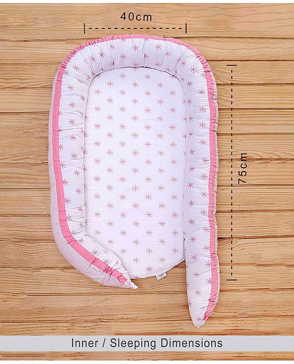Babyhug Premium 3 Piece Nest Gadda Set With Diaper Changing Mat in Polka Dots Print - Green