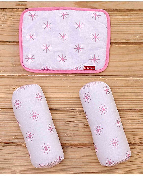 Babyhug Premium 3 Piece Nest Gadda Set With Diaper Changing Mat in Polka Dots Print - Green