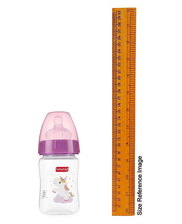 Babyhug Wide Neck Sterilizable Polypropylene Feeding Bottle Pink - 150 ml
