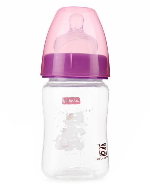 Babyhug Wide Neck Sterilizable Polypropylene Feeding Bottle Pink - 150 ml