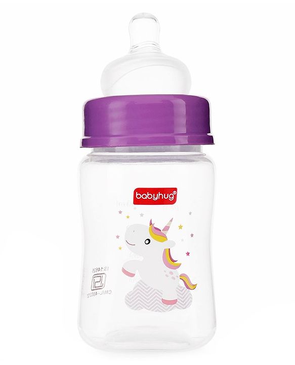 Babyhug Wide Neck Sterilizable Polypropylene Feeding Bottle Pink - 150 ml