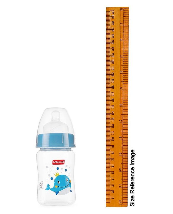 Babyhug Wide Neck Sterilizable Polypropylene Feeding Bottle Blue - 150 ml