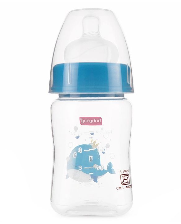 Babyhug Wide Neck Sterilizable Polypropylene Feeding Bottle Blue - 150 ml