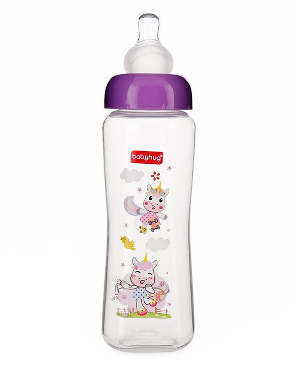 Babyhug Wide Neck Sterilizable Polypropylene Feeding Bottle Pink - 150 ml