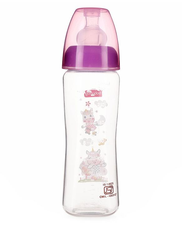 Babyhug Wide Neck Sterilizable Polypropylene Feeding Bottle Pink - 150 ml