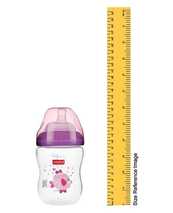 Babyhug Wide Neck Sterilizable Polypropylene Feeding Bottle Pink - 250 ml