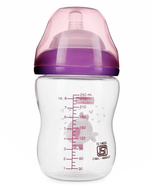 Babyhug Wide Neck Sterilizable Polypropylene Feeding Bottle Pink - 250 ml