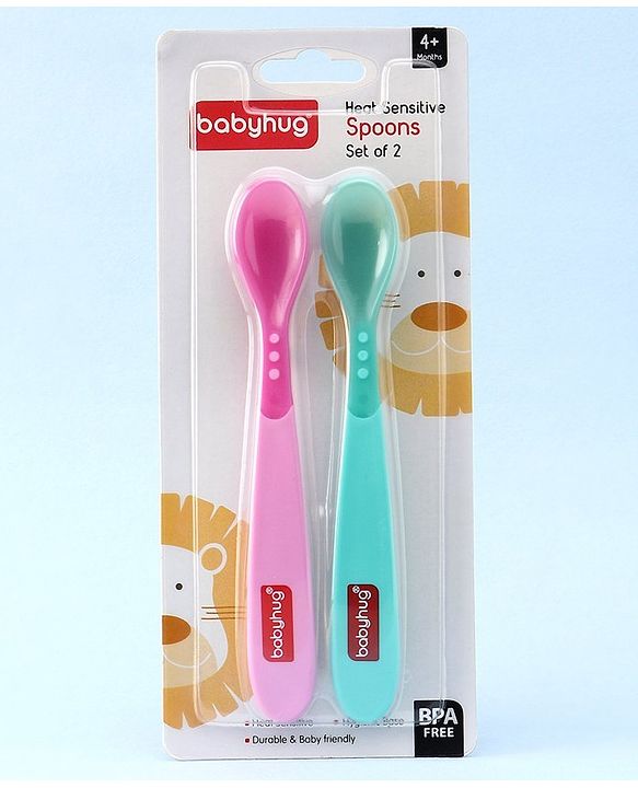 Babyhug Heat Sensitive Spoons 1.5 ml Set of 2 - Pink Green