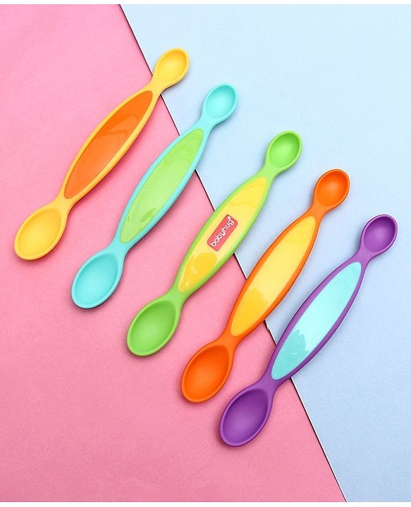 Babyhug Dual Scoop Spoons Set of 5 - Multicolor