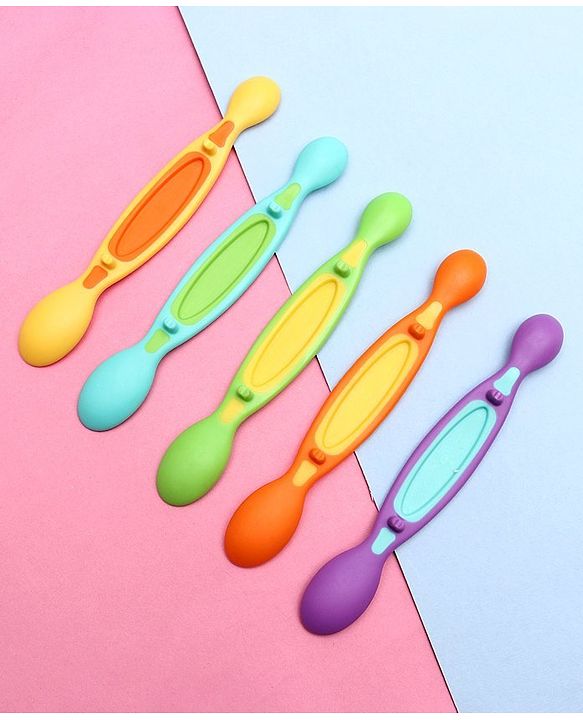 Babyhug Dual Scoop Spoons Set of 5 - Multicolor