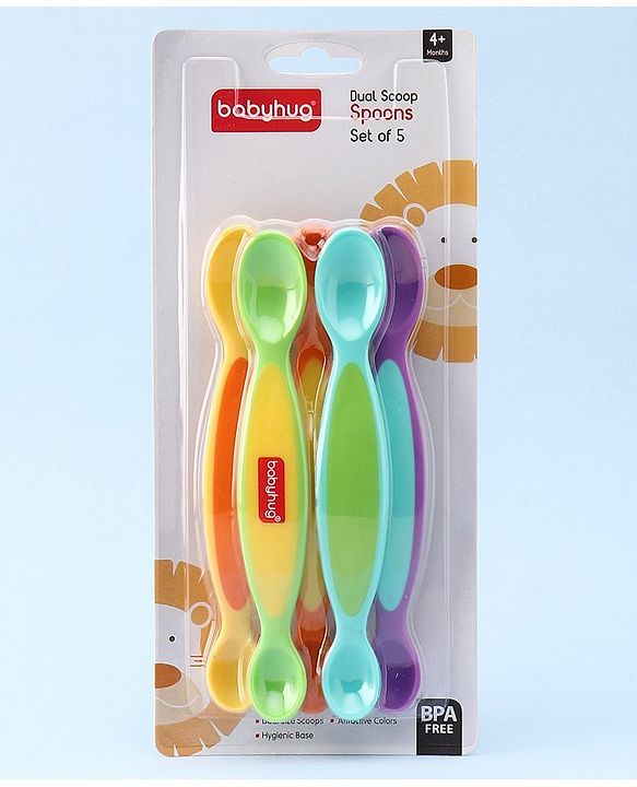 Babyhug Dual Scoop Spoons Set of 5 - Multicolor