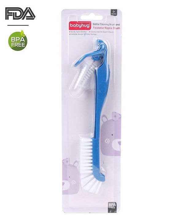 Babyhug Bottle Cleaning & Foldable Nipple Brush - Green