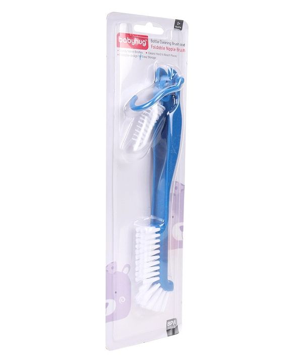 Babyhug Bottle Cleaning & Foldable Nipple Brush - Green