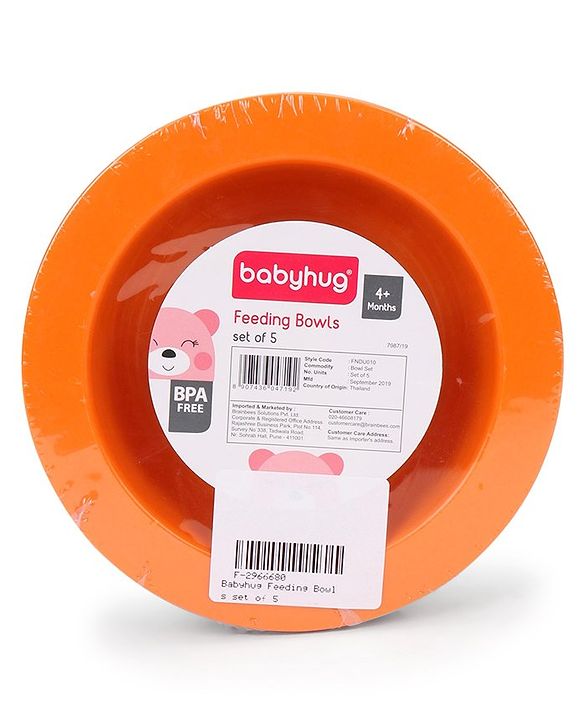Babyhug 180 ml Feeding Bowls Set of 5 - Multicolor