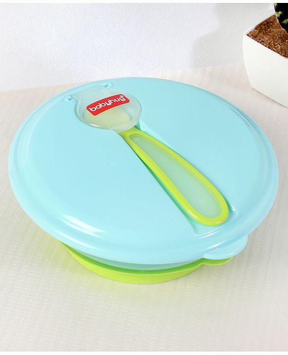 Babyhug Suction Bowl With Spoon Blue Green - 300 ml