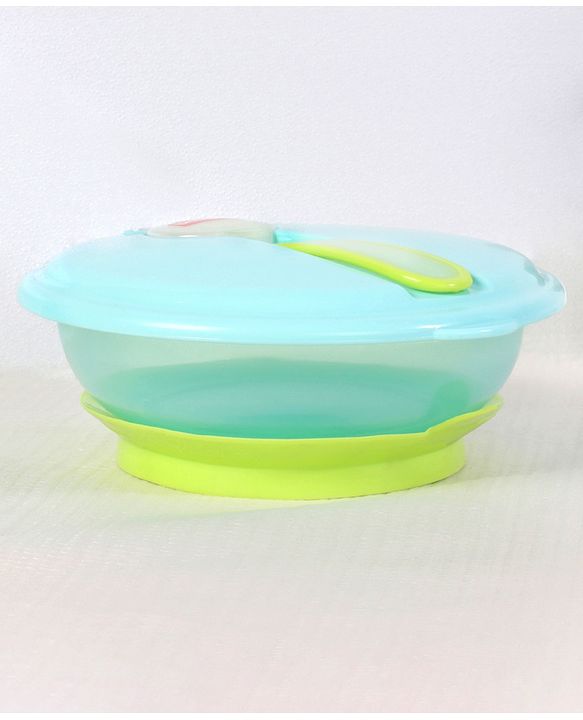 Babyhug Suction Bowl With Spoon Blue Green - 300 ml