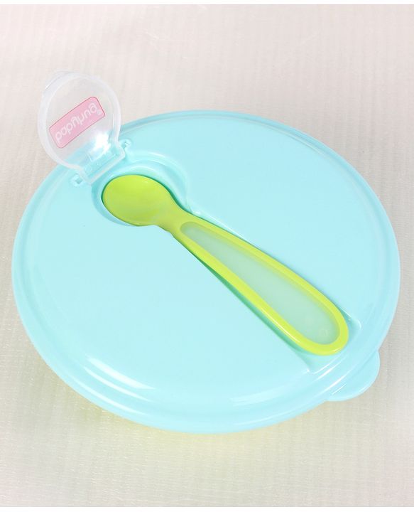 Babyhug Suction Bowl With Spoon Blue Green - 300 ml