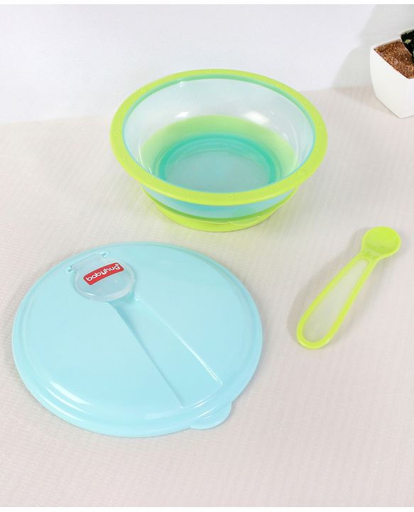 Babyhug Suction Bowl With Spoon Blue Green - 300 ml