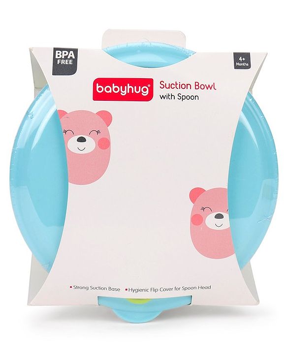 Babyhug Suction Bowl With Spoon Blue Green - 300 ml