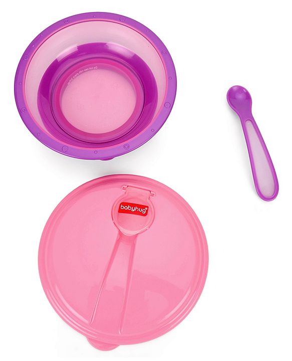 Babyhug Suction Bowl With Spoon Blue Green - 300 ml