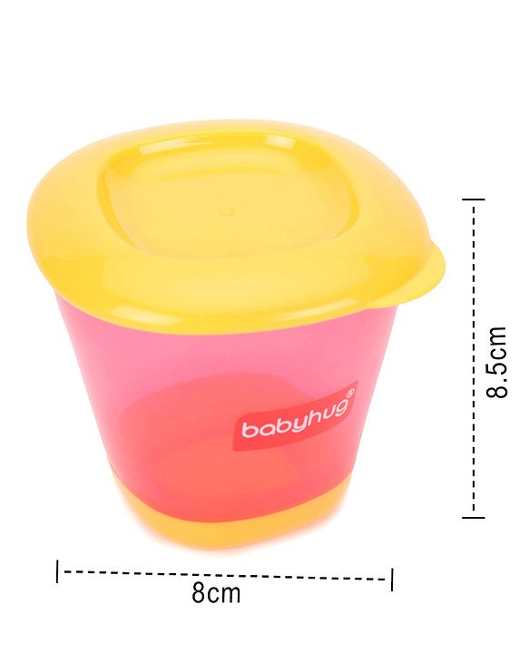 Babyhug 150 ml Weaning Pots Set of 3 - Pink Yellow