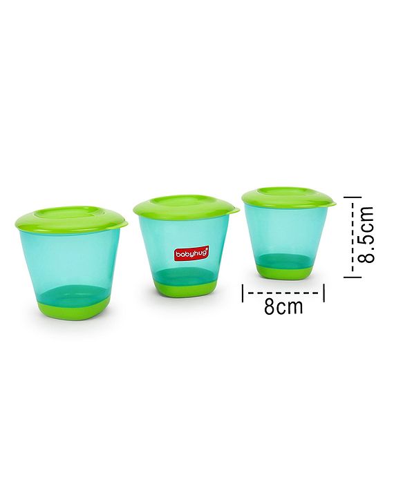 Babyhug 150 ml Weaning Pots Set of 3 - Pink Yellow