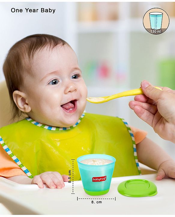 Babyhug 150 ml Weaning Pots Set of 3 - Pink Yellow