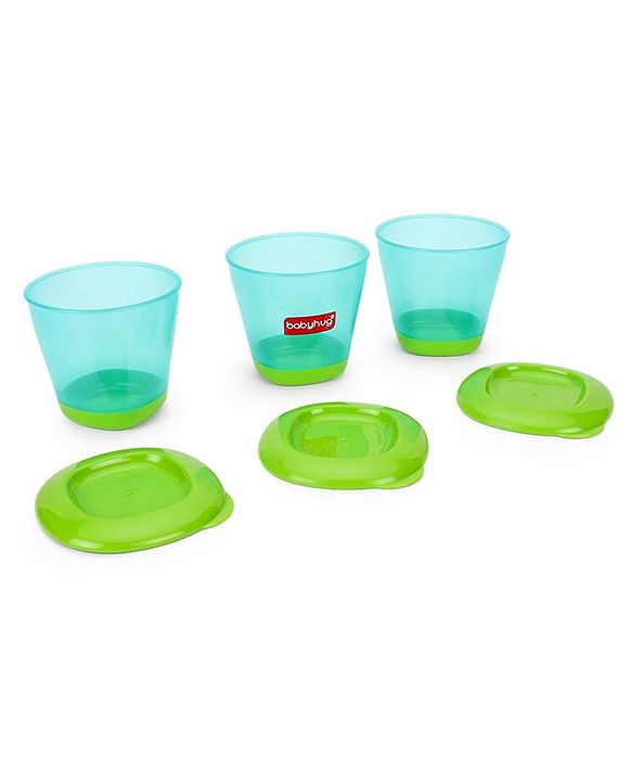 Babyhug 150 ml Weaning Pots Set of 3 - Pink Yellow
