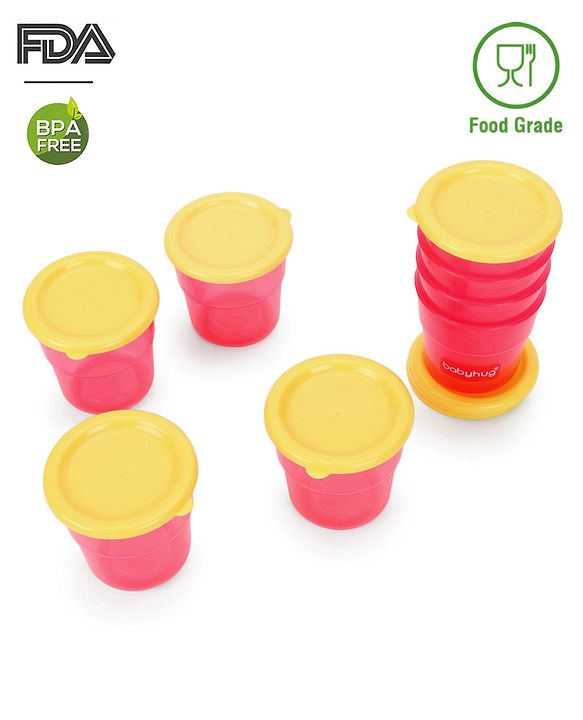Babyhug 70 ml Freezer Snack Pots Set of 8 - Pink