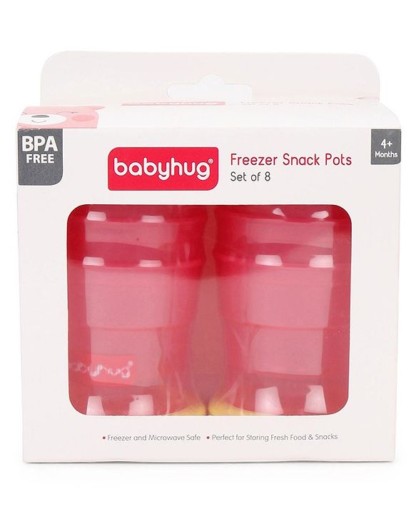 Babyhug 70 ml Freezer Snack Pots Set of 8 - Pink