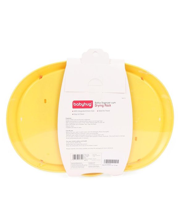 Babyhug Bottle Organizer Cum Drying Rack - Yellow