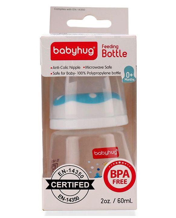 Babyhug Anti Colic Sterilizable Feeding Bottle Blue - 60 ml