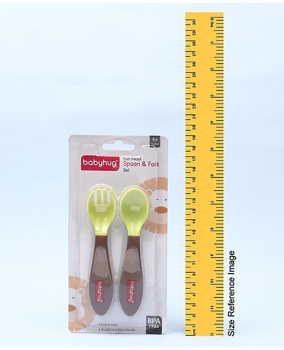 Babyhug Ergo Grip Spoon & Fork Set  Purple| BPA-Free| Soft, Easy-Grip Handles| Safe Rounded Edges| Self & Parent Feeding